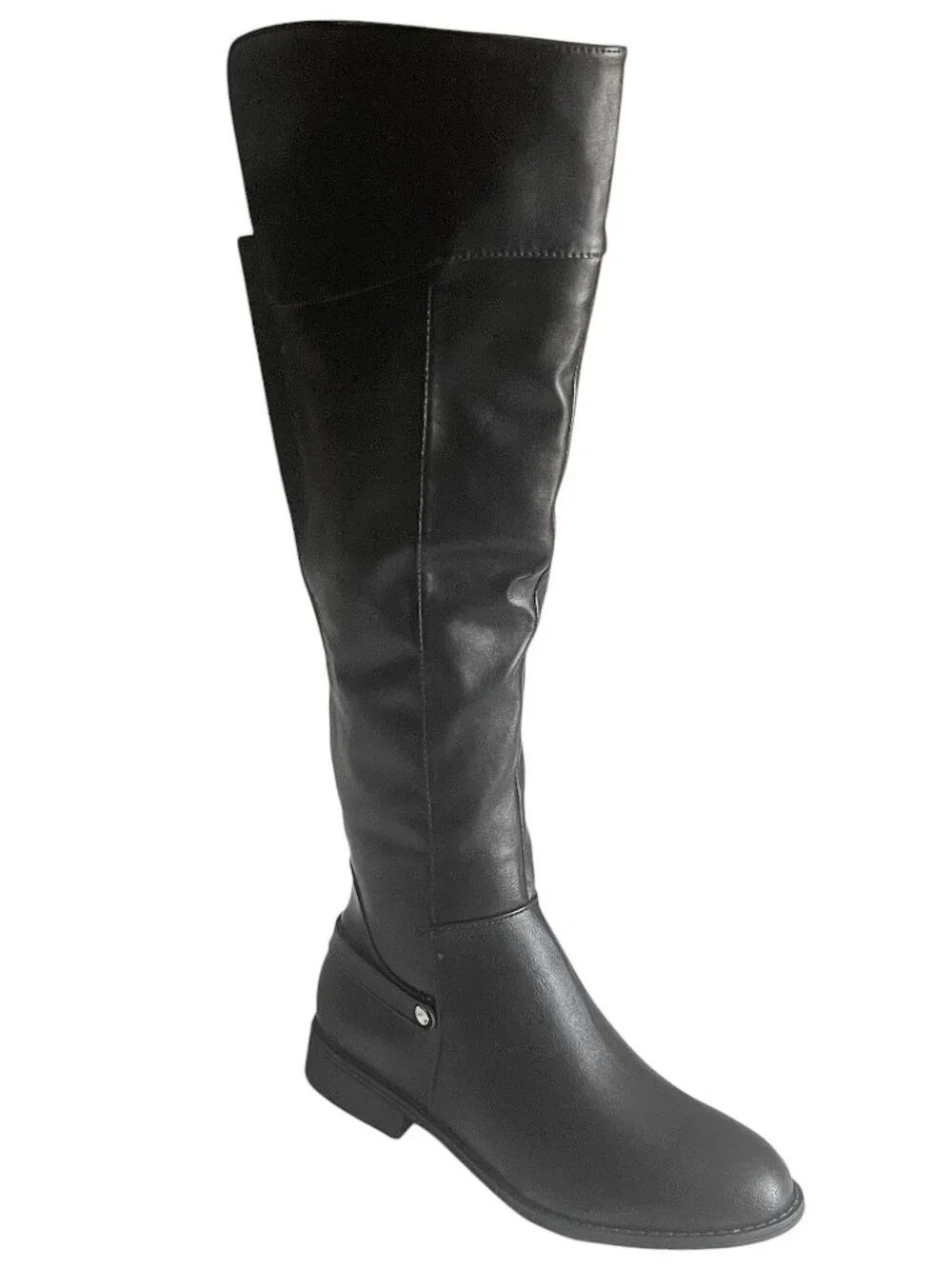 Wild Diva Oksana-85 Convertible Over Knee Back Elastic Panel Black Boots 7.5